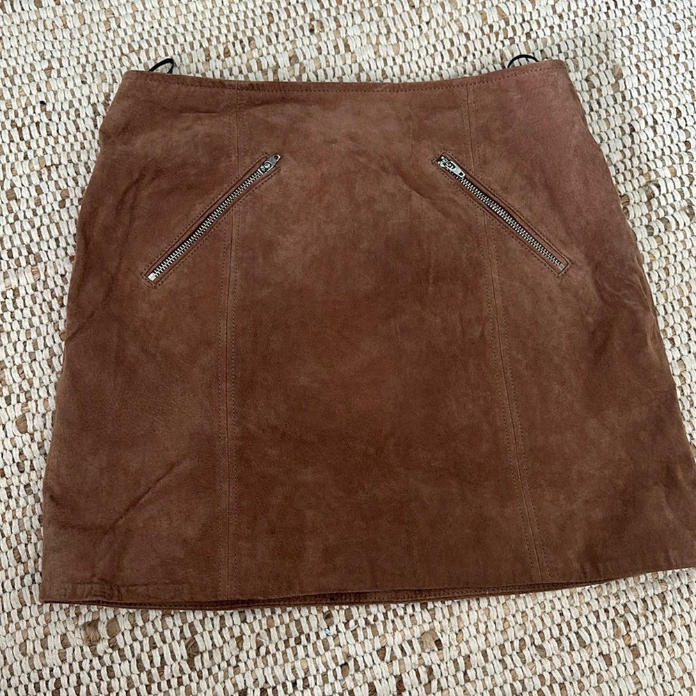 BLANK NYC brown suede skirt